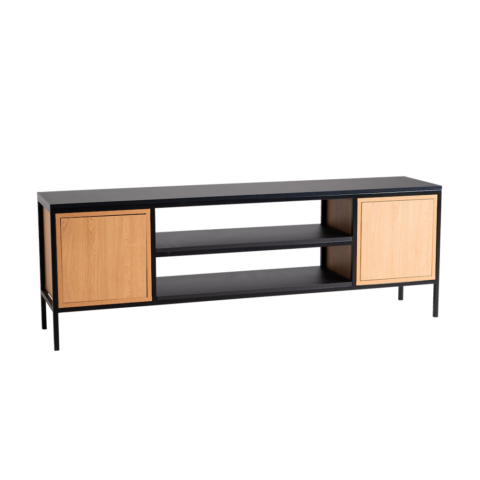 TV-alus RTV SKAP 3R1 uksega riiul must Elutoamööbel