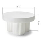 Kohvilaud 70 cm RIGATO ümmargune valge sooneline Elutoamööbel Homewell 13