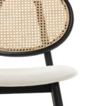 Puidust tool Viini kootud kangaga SUMBA rotang samet must/ekru MIMM – 2 tk Söögilauatoolid, taburetid, pingid Homewell 12