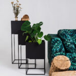 Lillepott PALMUS METALL 80x35x35 must Sisustus Homewell 12