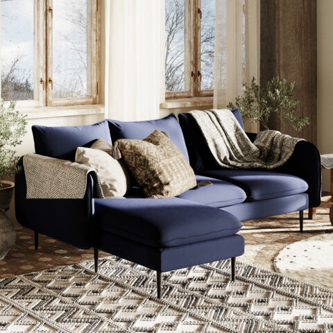 Nurgadiivan POSH L BLACK tint(et80) must Elutoamööbel