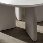 Söögilaud 120 cm MOLIQ Ümmargune Beežhall Matt Söögilauad Homewell 11