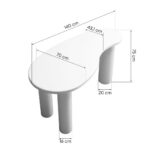 Konsoollaud Kirjutuslaud/konsool 140 cm MOLYA valge ümarad kujundid Elutoamööbel Homewell 11