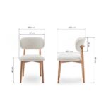 Polsterdatud tool MIA valge buklee/tamm Söögilauatoolid, taburetid, pingid Homewell 14