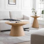 Kohvilaud 90 cm ORB ümmargune naturaalne tammevineer Elutoamööbel Homewell 8