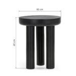 Kohvilaud Abilaud 50 cm LUNGO ümmargune must mangopuit ümarad kujundid Elutoamööbel Homewell 12
