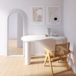 Konsoollaud Kirjutuslaud/konsool 140 cm MOLYA valge ümarad kujundid Elutoamööbel Homewell 9