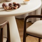 Söögilaud ADEL 120 cm ümmargune ecru mikrotsement Söögilauad Homewell 10