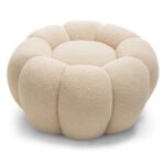 Pouf PERLE beež bouclé ümarad vormid Tumbad, kanapeed ja kott-toolid Homewell 6