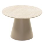 Kohvilaud Diivanilaud 60 cm OREZ ümmargune beež travertiini imitatsioon Elutoamööbel Homewell 8