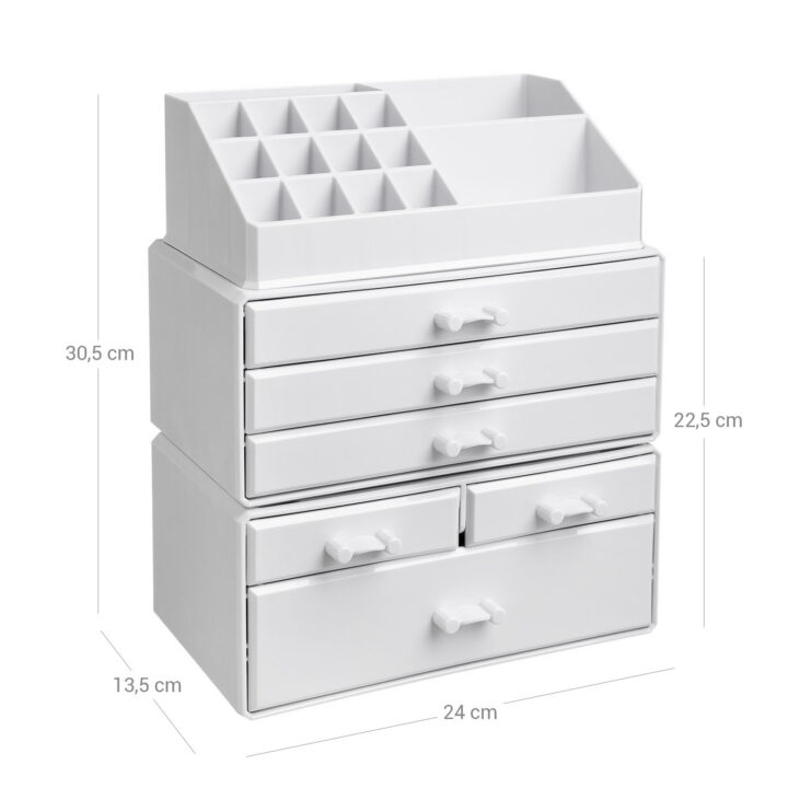 Meigi organiseerija 23.8×15.3×29.6cm valge Kosmeetikakohvrid