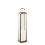 Herslevi latern, klaas/metall, antiikmessingist imitatsioon, 12x12x49 cm Valgustid