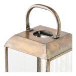 Herslevi latern, klaas/metall, antiikmessingist imitatsioon, 12x12x49 cm Valgustid