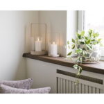 Küünlajalg Hurricane, klaas/metall, beež Sisustustooted