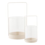 Küünlajalg Hurricane, klaas/metall, beež Sisustustooted