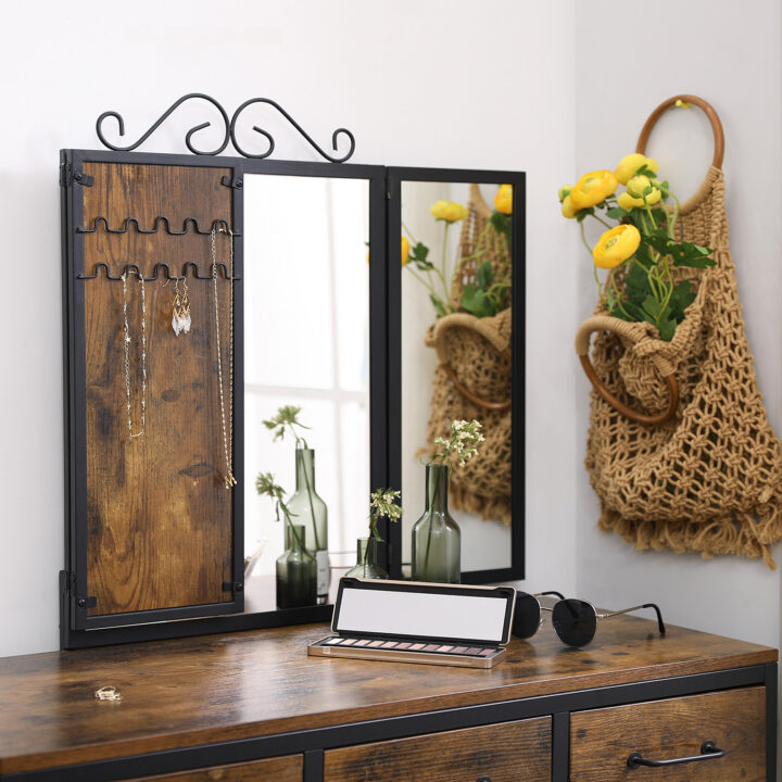 Meigilaud 90x40x137.5cm antiik, must Meigilauad