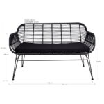 Trieste polürotangist diivan padjaga, must mustade jalanõudega Diivanid