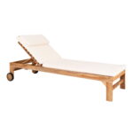 Andorra lamamistool padjaga, tiikpuu/puuvill, naturaalne/valge Aiamööbel Homewell 6