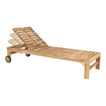 Andorra lamamistool padjaga, tiikpuu/puuvill, naturaalne/valge Aiamööbel Homewell 8