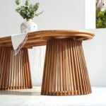 Berja söögilaud, tiikpuu, naturaalne, 90x200x75 cm Söögilauad