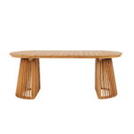 Berja söögilaud, tiikpuu, naturaalne, 90x200x75 cm Söögilauad