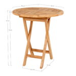 Oviedo abilaud tiikpuust, naturaalne, ø70×75 cm Söögilauad Homewell 13