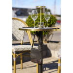 Bistroo bistroolaud, marmori imitatsioon, valge kuldse servaga, mustad jalad, alumiinium, ø60×73 cm Söögilauad Homewell 20