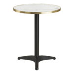 Bistroo bistroolaud, marmori imitatsioon, valge kuldse servaga, mustad jalad, alumiinium, ø60×73 cm Söögilauad Homewell 11