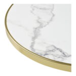 Bistroo bistroolaud, marmori imitatsioon, valge kuldse servaga, mustad jalad, alumiinium, ø60×73 cm Söögilauad Homewell 13