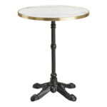 Bistroo bistroolaud, marmori imitatsioon, valge kuldse servaga, mustad jalad, malm, ø60×73 cm Söögilauad Homewell 9