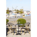 Bistroo bistroolaud, marmori imitatsioon, tumehall, mustad jalad, malm, 60x60x73 cm Söögilauad Homewell 10