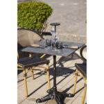 Bistroo bistroolaud, marmori imitatsioon, tumehall, mustad jalad, malm, 60x60x73 cm Söögilauad Homewell 11