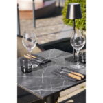 Bistroo bistroolaud, marmori imitatsioon, tumehall, mustad jalad, malm, 60x60x73 cm Söögilauad Homewell 12