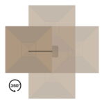 Baza rippuv päikesevari, alusega, alumiiniumist alus, liivakarva, 295×295 cm Aiamööbel Homewell 13