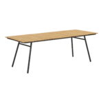 Clevelandi söögilaud, tiikpuust lauaplaat, naturaalne, mustad jalad, 90x220x74 cm Söögilauad Homewell 8