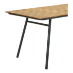 Clevelandi söögilaud, tiikpuust lauaplaat, naturaalne, mustad jalad, 90x220x74 cm Söögilauad Homewell 11