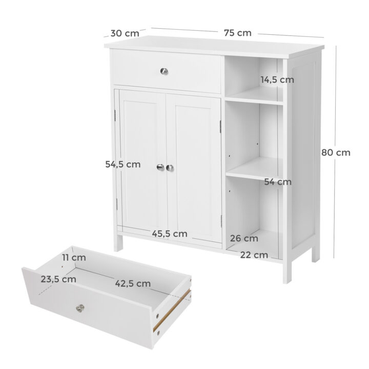 Vannitoa kapp 75x30x80cm, valge Vannitoakapid