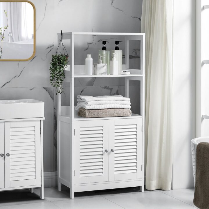 Vannitoa kapp 60×32.5x122cm, valge Vannitoakapid