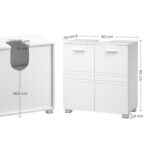 Valamu kapp 60x30x63cm, valge Vannitoakapid