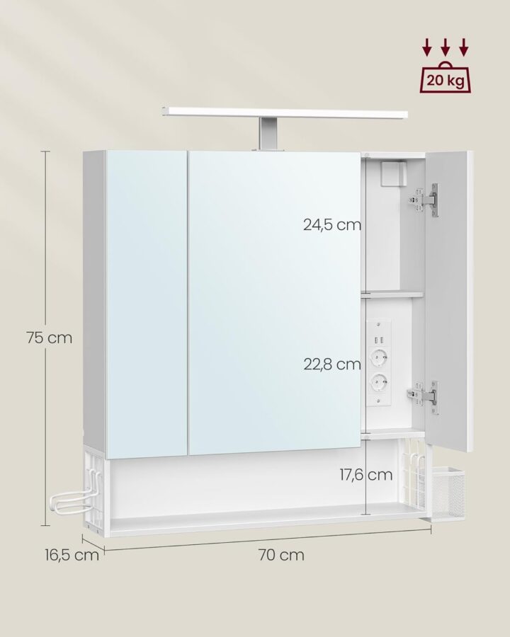 Peegelkapp 70×16.5x75cm Vannitoota