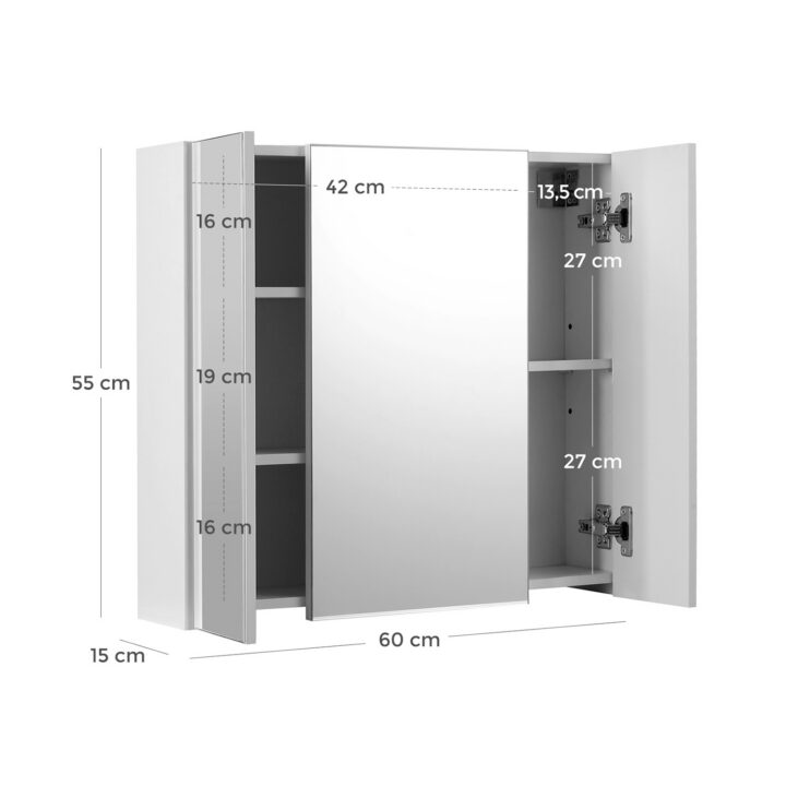 Peegelkapp 60x15x55cm, valge Vannitoakapid