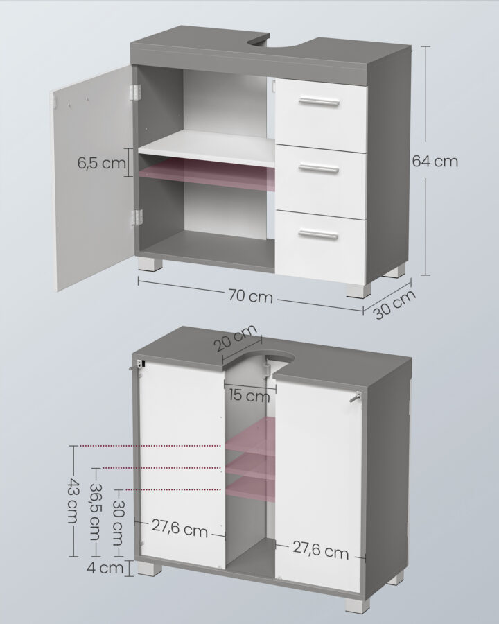 Valamu kapp 70x30x64cm Vannitoakapid