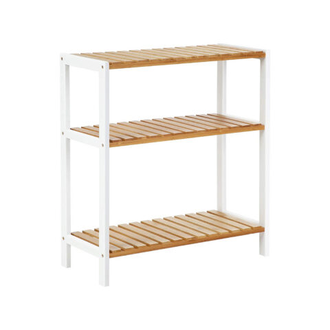 Bambusest riiul 59x26x66cm valge, põhi värv Riiulid