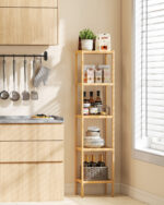 Viiekihiline originaalne bambusest kodune hoiuriiul Elutoamööbel Homewell 10