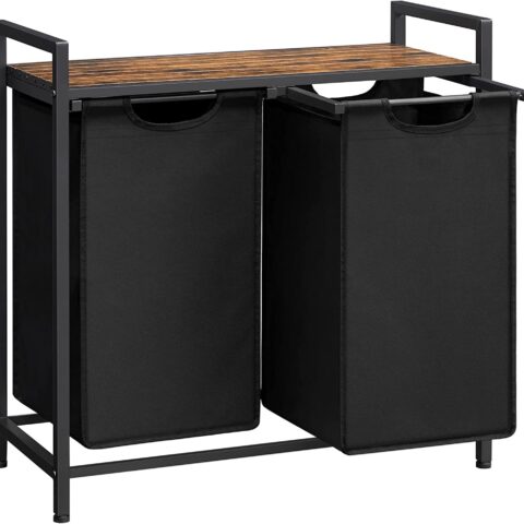 Pesukorv alusega 73x33x72cm rustikaalne pruun, must Pesukorvid ja hoiukastid