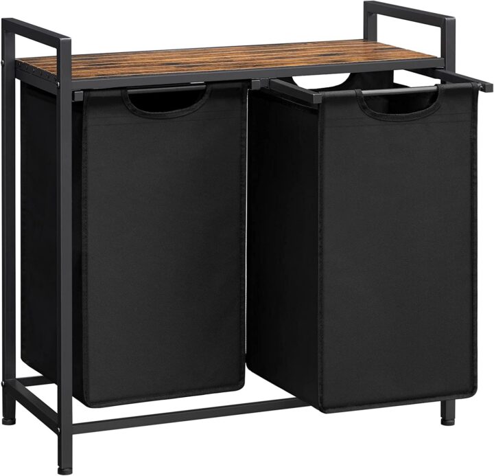 Pesukorv alusega 73x33x72cm rustikaalne pruun, must Pesukorvid ja hoiukastid