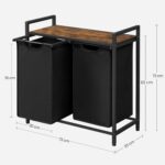Pesukorv alusega 73x33x72cm rustikaalne pruun, must Pesukorvid ja hoiukastid