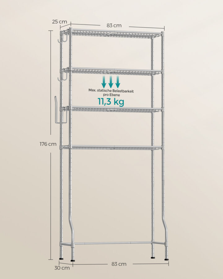 Hoiustamisriiul 83x30x179cm hall Vannitoariiulid