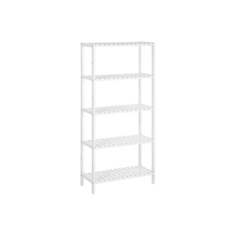 Bambusest riiul 130x26x60cm valge Riiulid