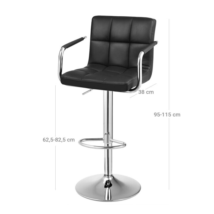 Baaritoolid 48.5x52x(92-114)cm must Baaripukid ja baaritoolid